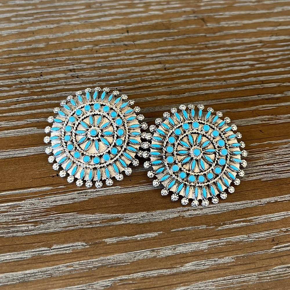 🦋RESERVED DO NOT PURCHASE🦋Navajo Handmade Turquoise Cluster Earrings